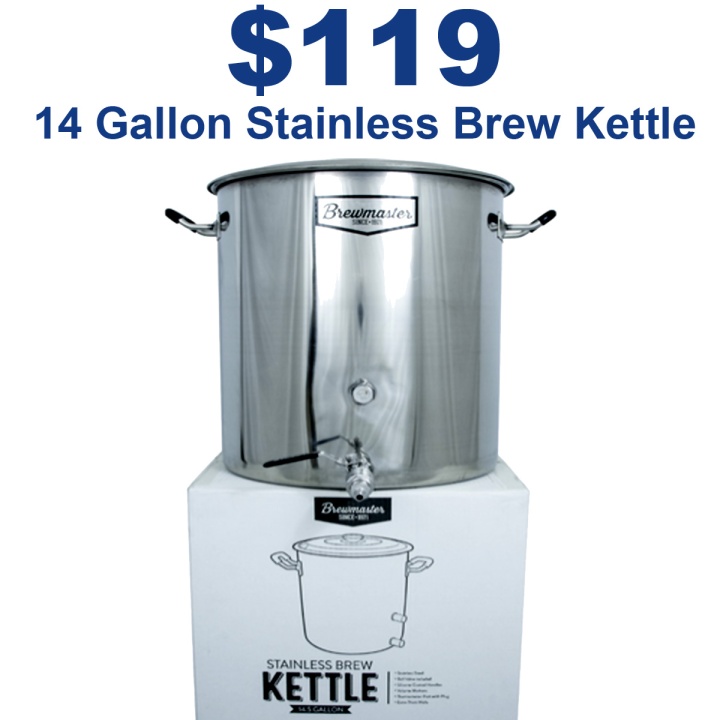 Get a 14 Gallon Stainless Steel Brew Master Kettle for Just $119