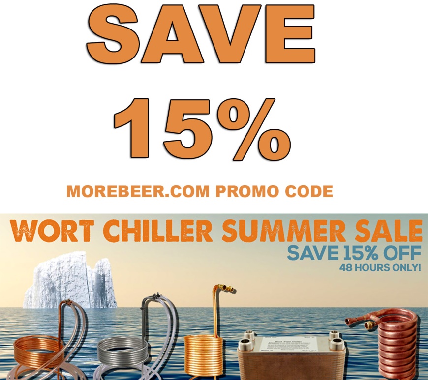 MoreBeer Promo Code for 15% Off Homebrewing Wort Chillers
