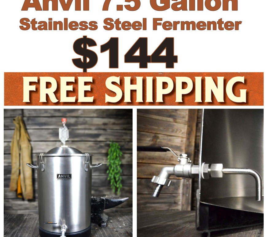 7.5 Gallon Stainless Steel Fermenter for $144